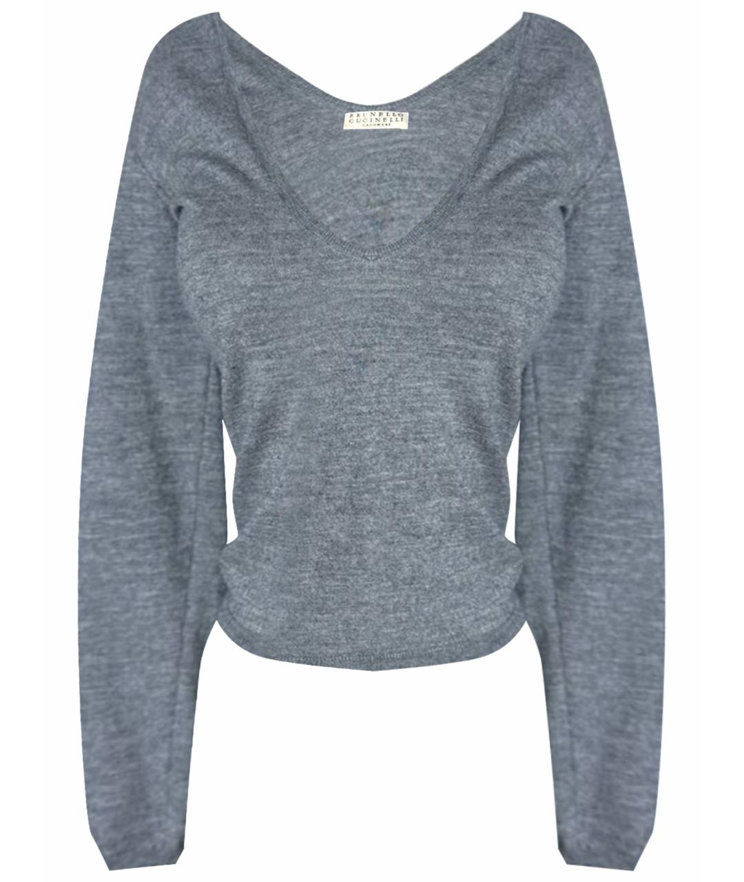 BRUNELLO CUCINELLI Серый кашемировый джемпер / свитер, фото 1