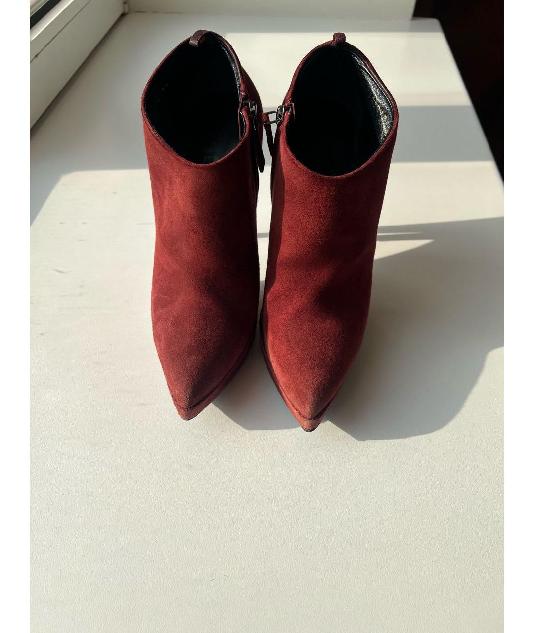 TOM FORD Бордовые замшевые ботильоны, фото 2