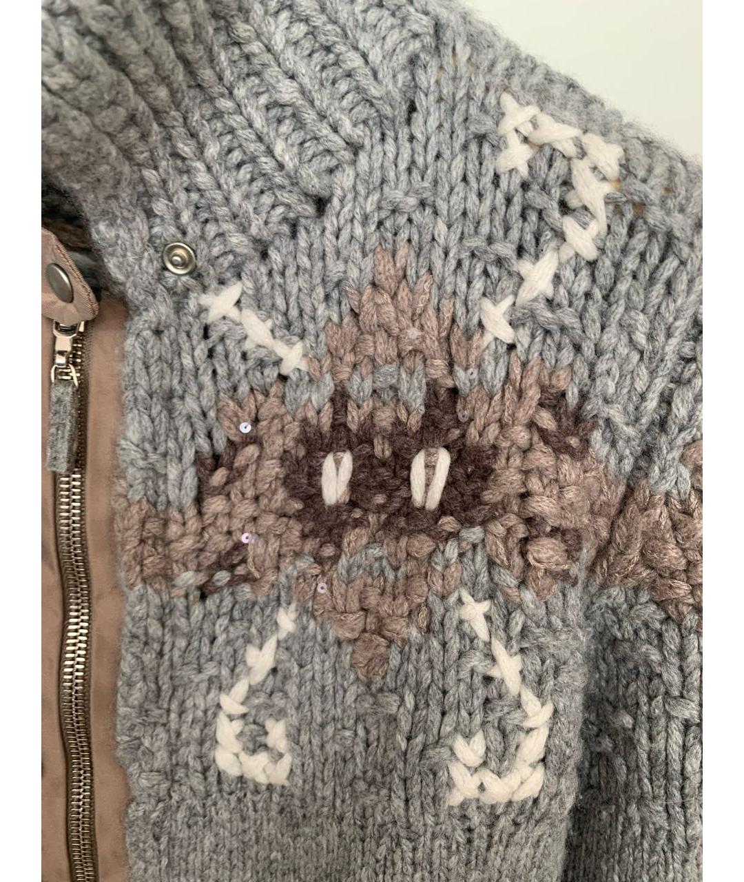 BRUNELLO CUCINELLI Серый кашемировый кардиган, фото 4