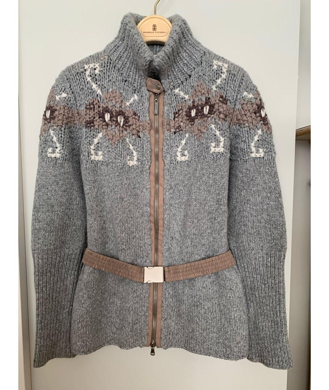 BRUNELLO CUCINELLI Серый кашемировый кардиган, фото 9