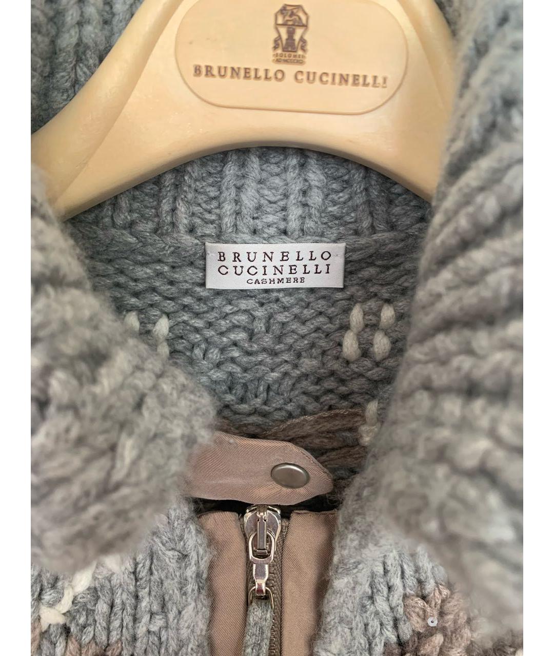 BRUNELLO CUCINELLI Серый кашемировый кардиган, фото 5