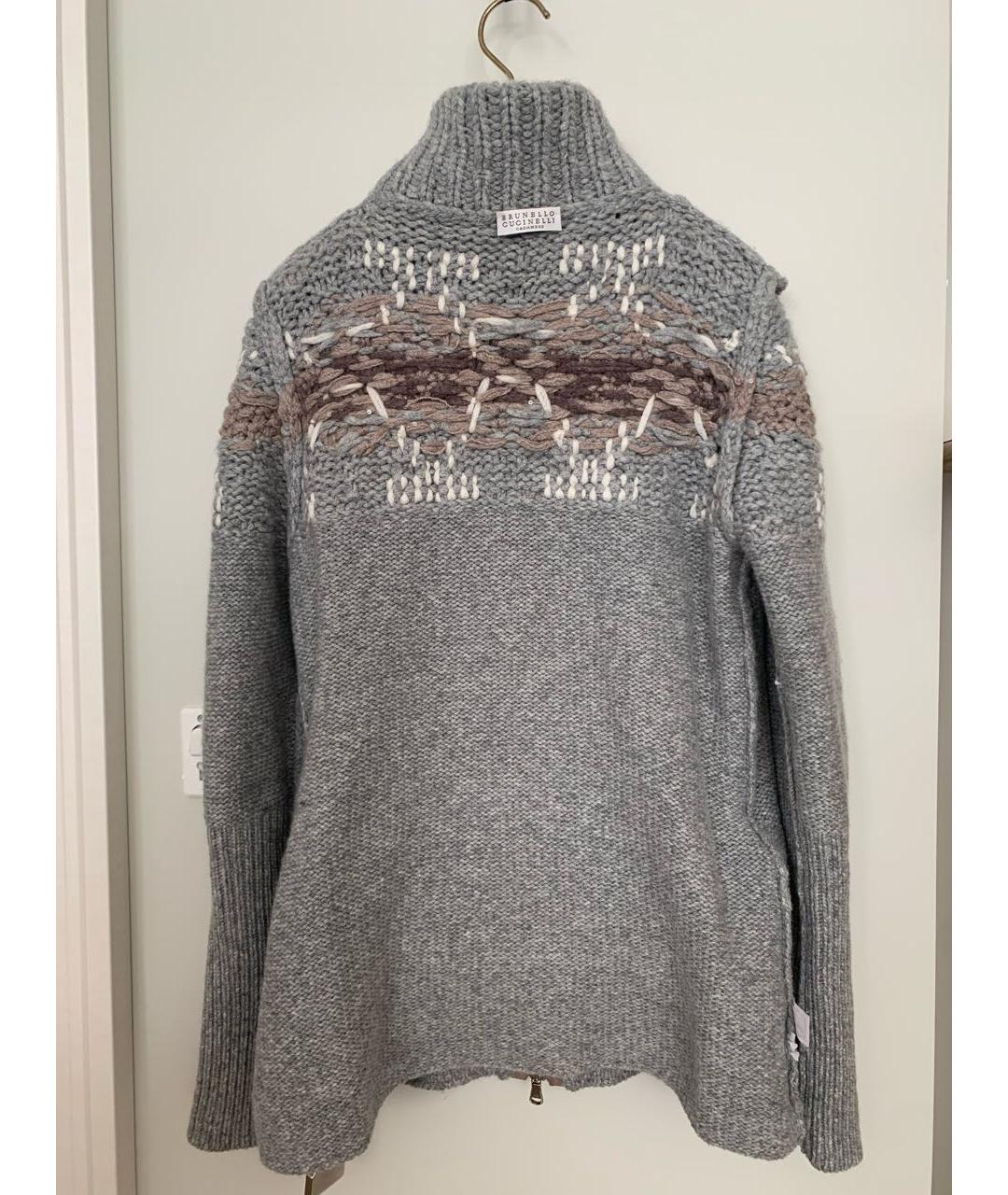 BRUNELLO CUCINELLI Серый кашемировый кардиган, фото 3