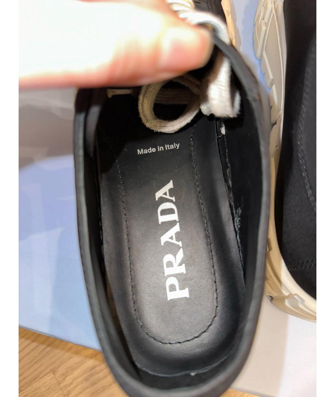 PRADA Черные синтетические кеды, фото 3