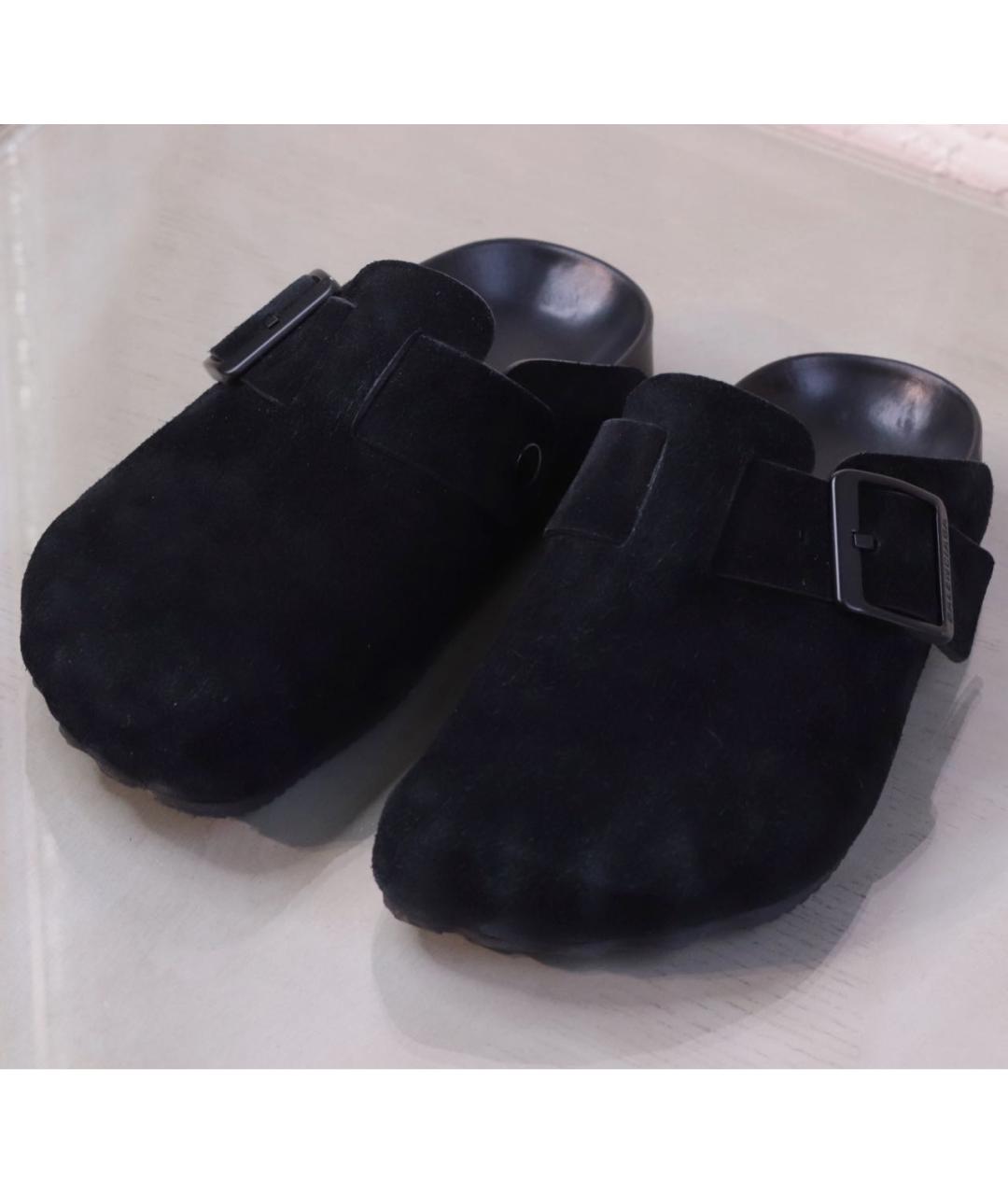 BALENCIAGA Черные замшевые сабо, фото 2