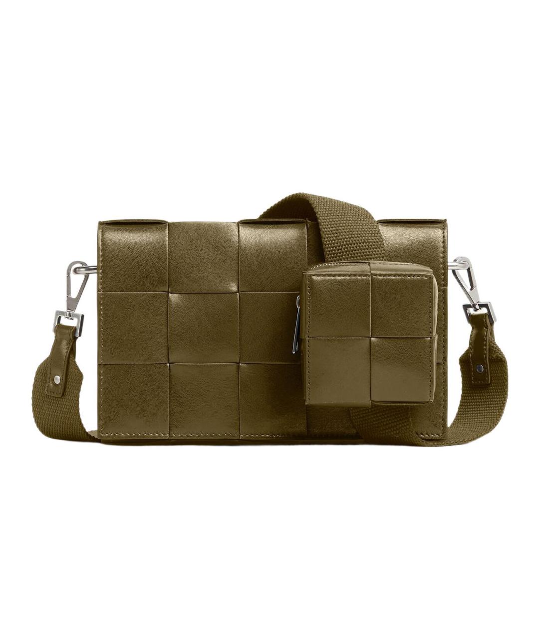 BOTTEGA VENETA Зеленая кожаная сумка на плечо, фото 1