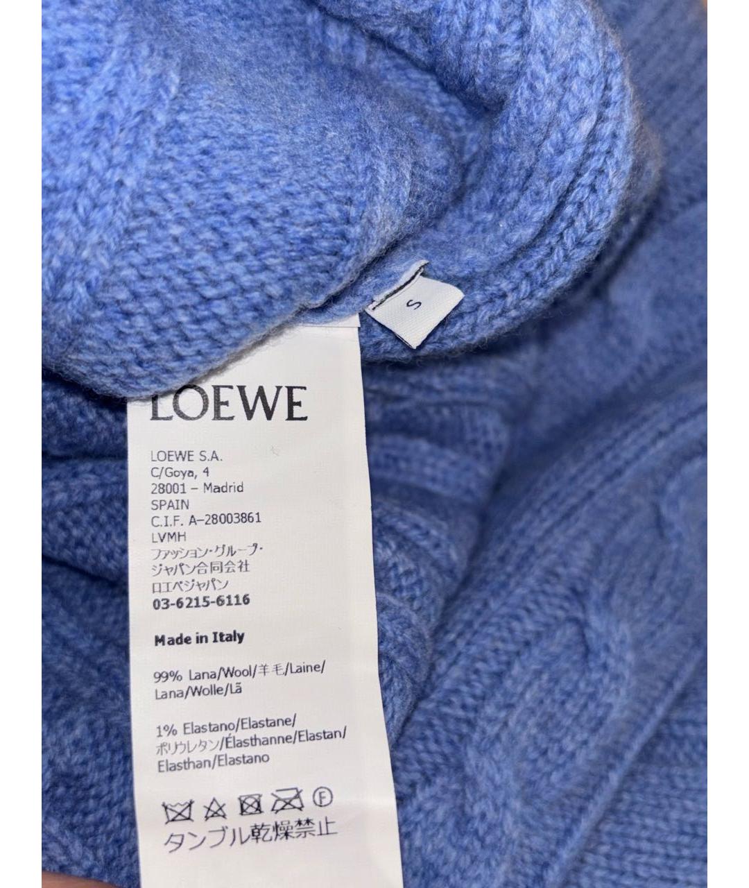 LOEWE Голубой шерстяной джемпер / свитер, фото 5