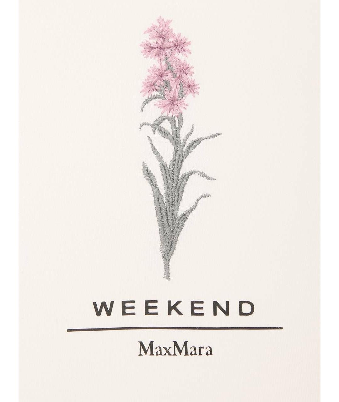 WEEKEND MAX MARA Белая хлопковая футболка, фото 5