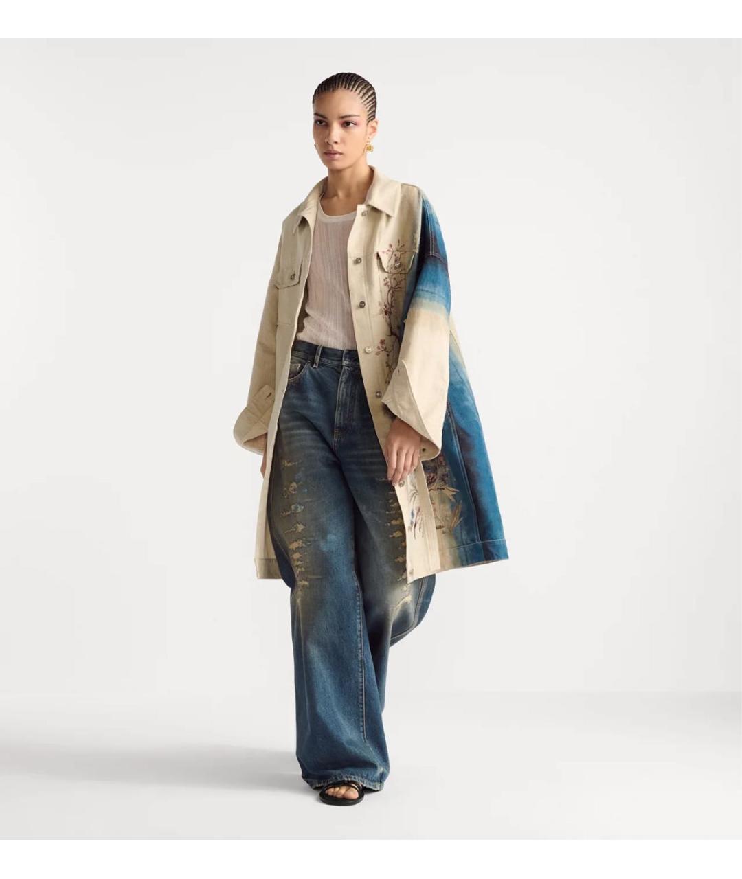 CHRISTIAN DIOR Синие хлопковые джинсы клеш, фото 2