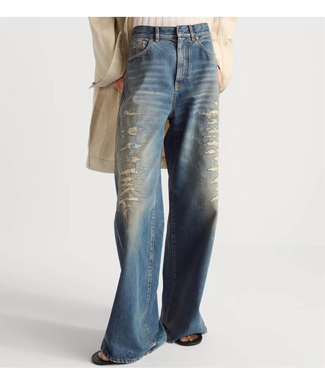 CHRISTIAN DIOR Синие хлопковые джинсы клеш, фото 4