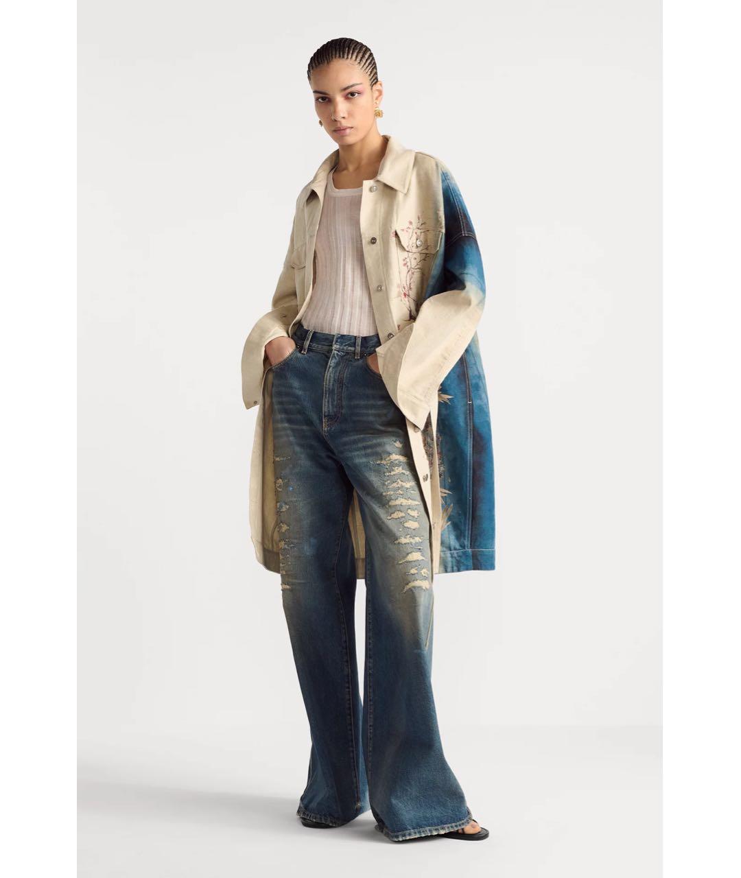 CHRISTIAN DIOR Синие хлопковые джинсы клеш, фото 5