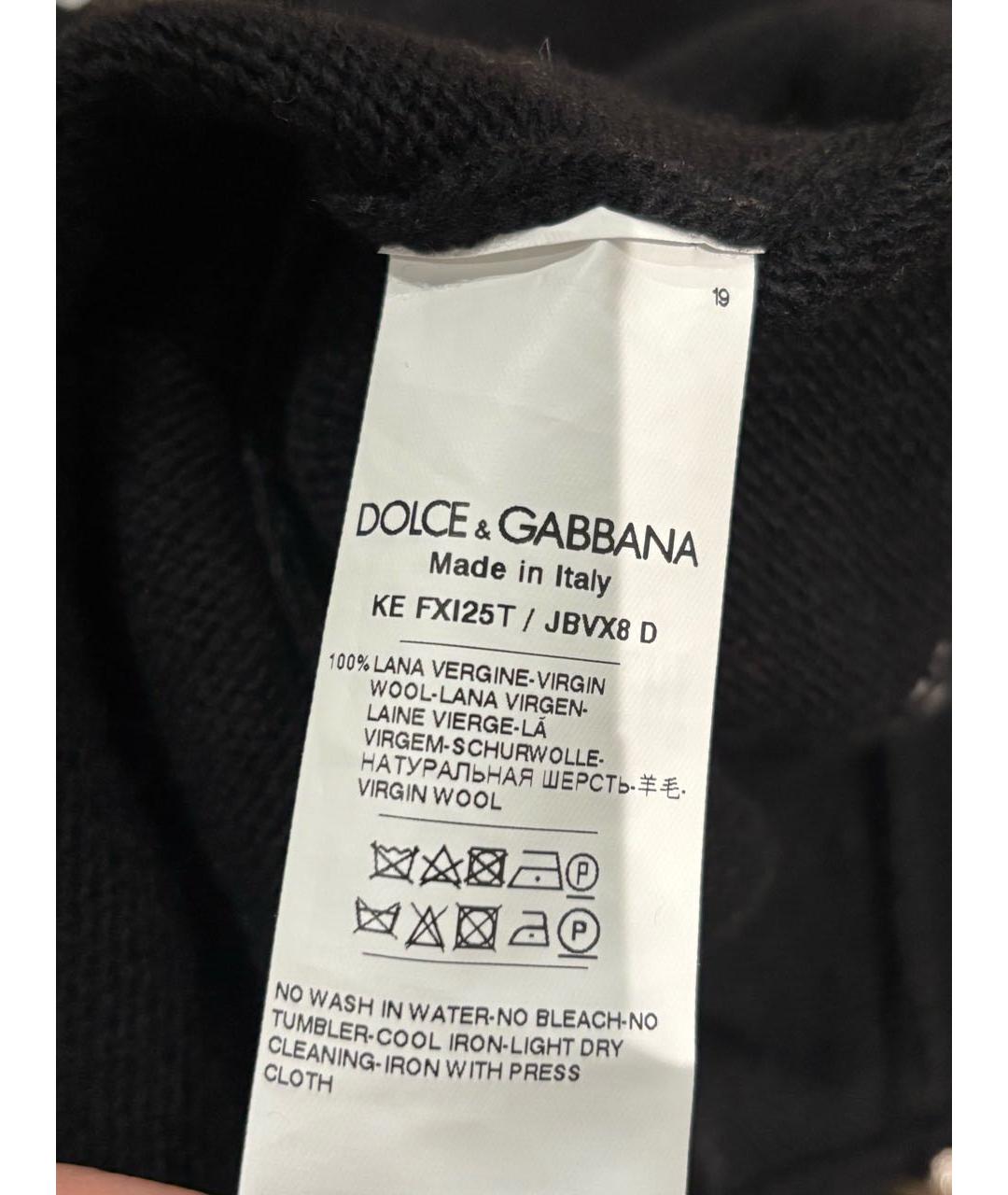 DOLCE&GABBANA Черный шерстяной джемпер / свитер, фото 5