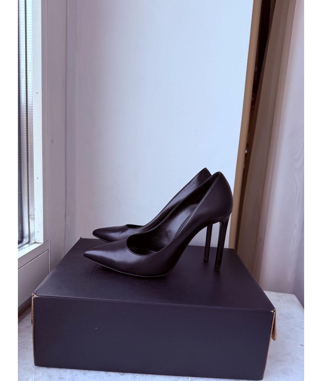 SAINT LAURENT Черные кожаные туфли, фото 9
