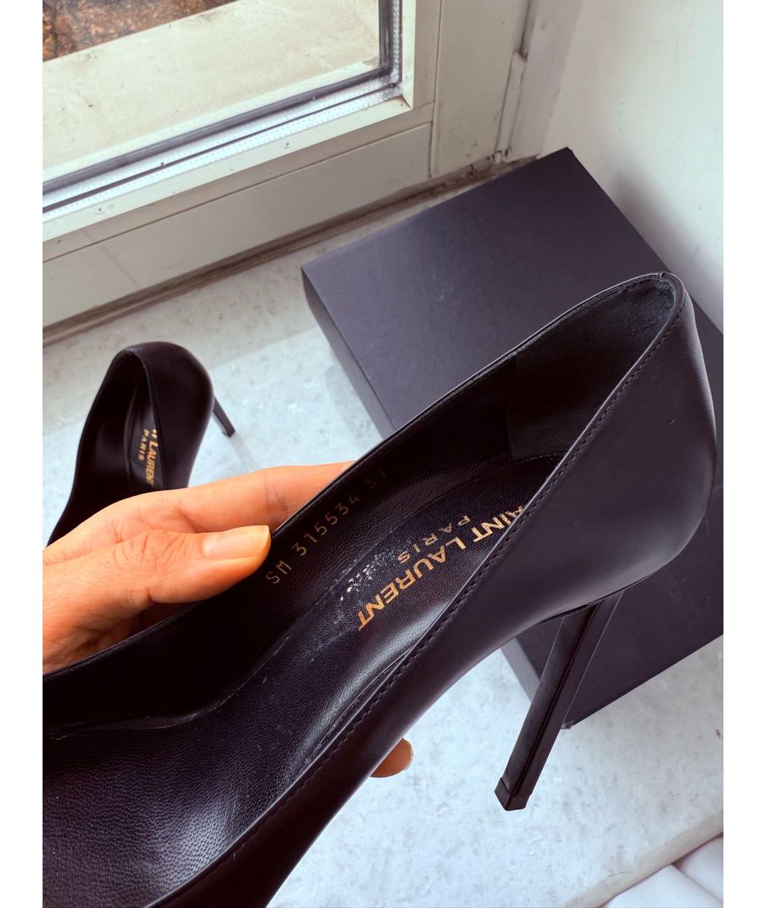 SAINT LAURENT Черные кожаные туфли, фото 7