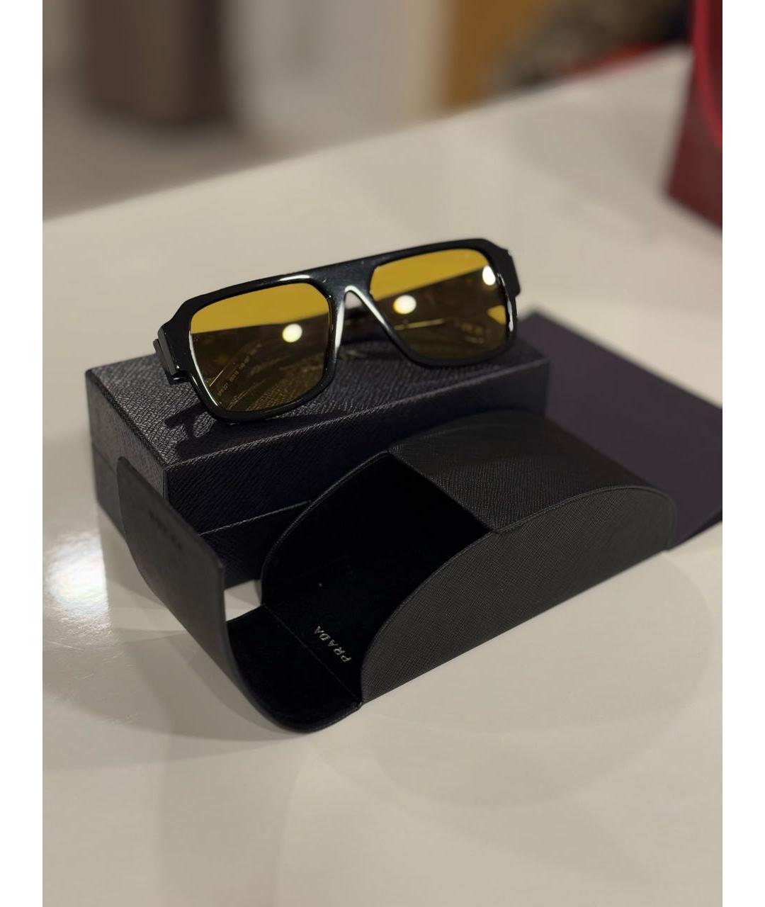 PRADA Желтые пластиковые солнцезащитные очки, фото 5