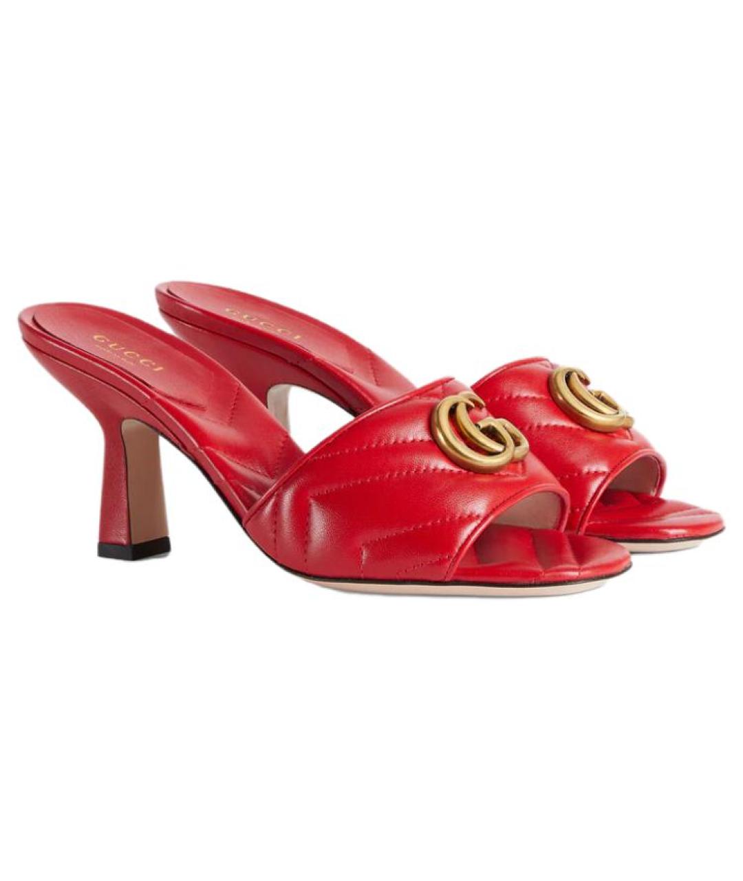 GUCCI Красные мюли, фото 4