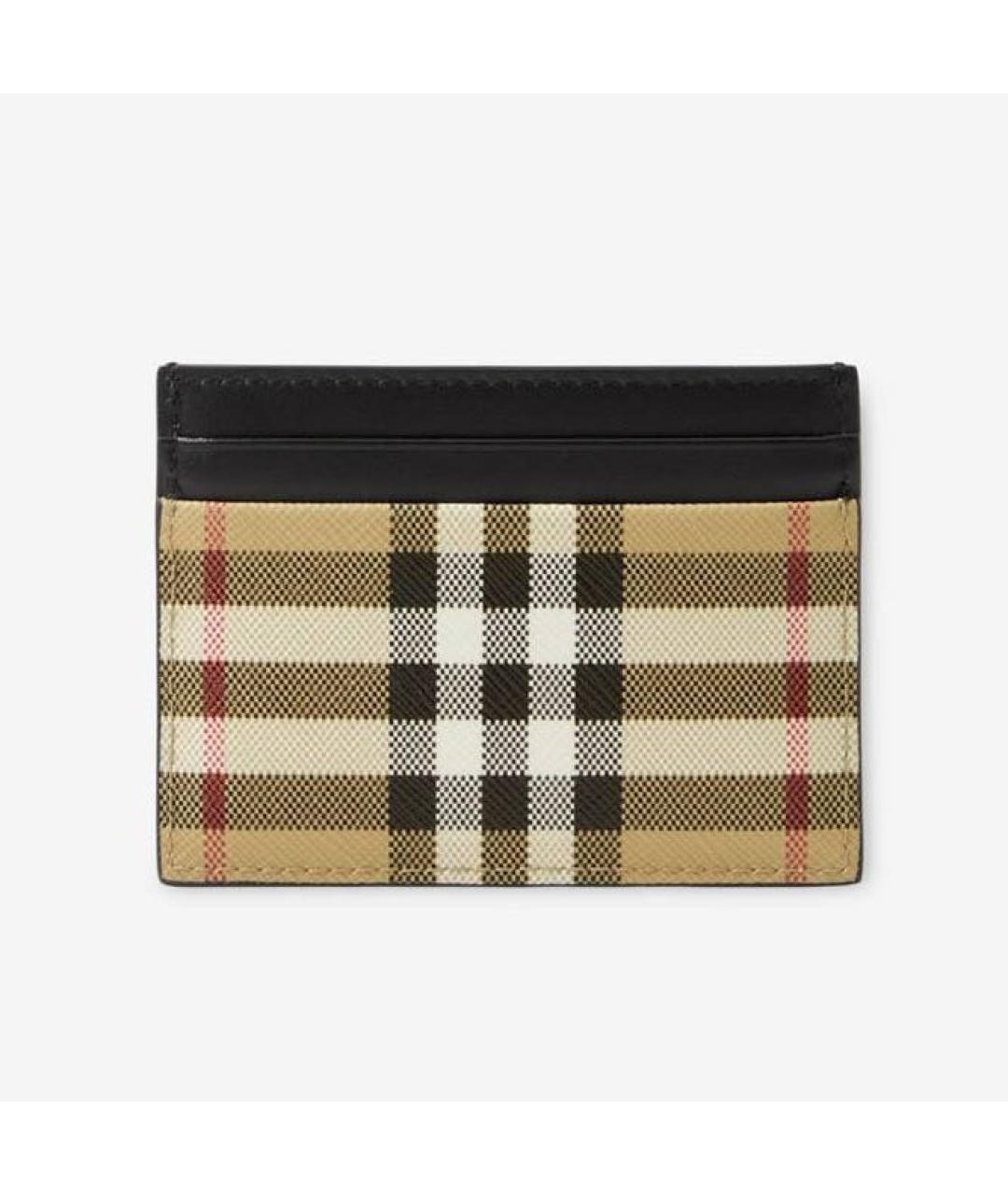 BURBERRY Бежевый кожаный кардхолдер, фото 2