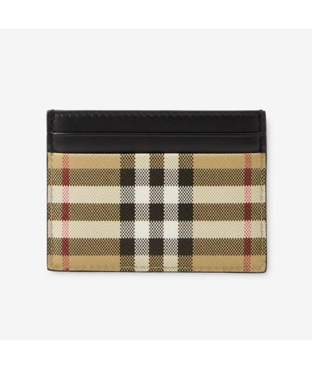 BURBERRY Бежевый кожаный кардхолдер, фото 4