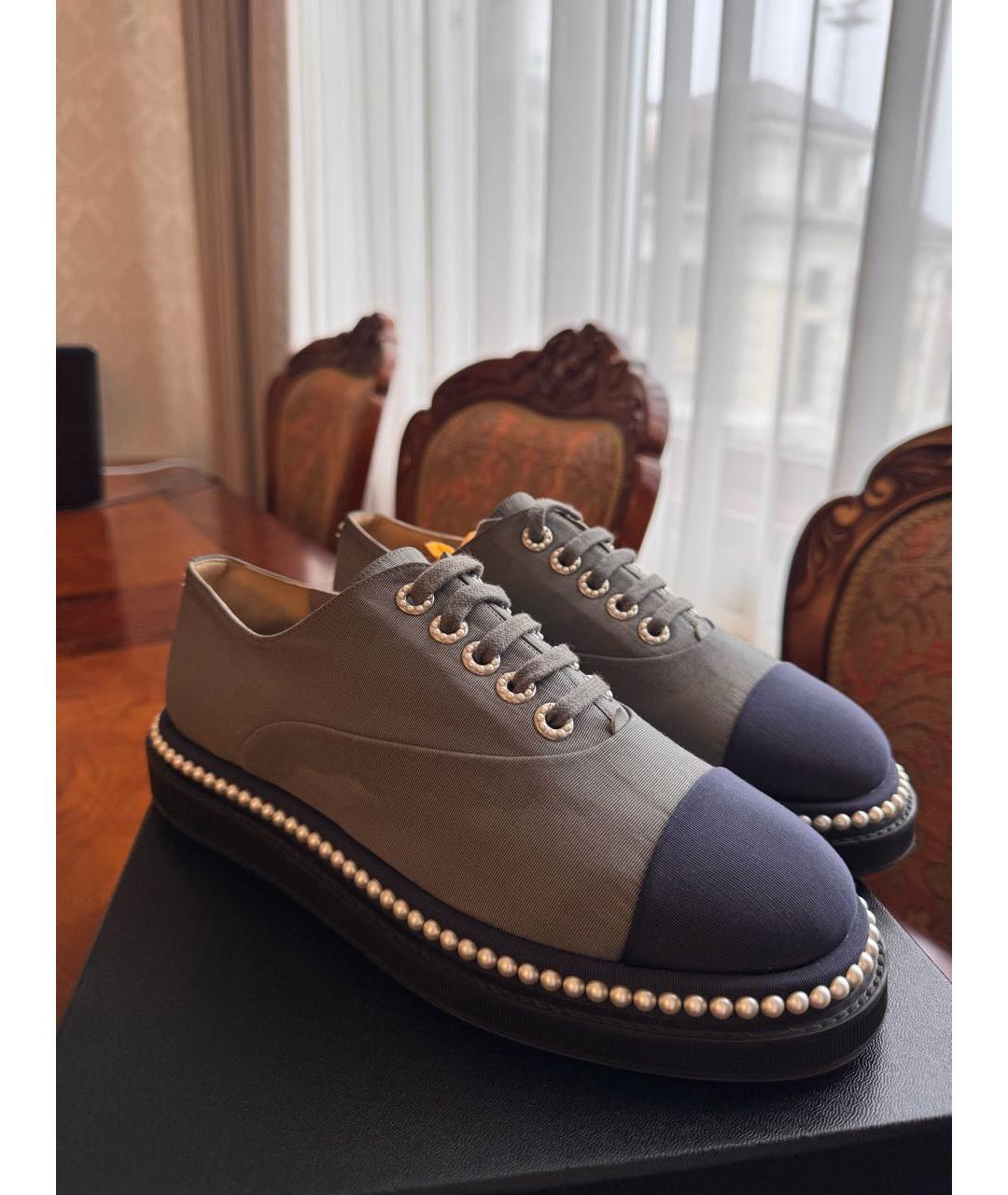 CHANEL Мульти текстильные брогги и оксфорды, фото 5