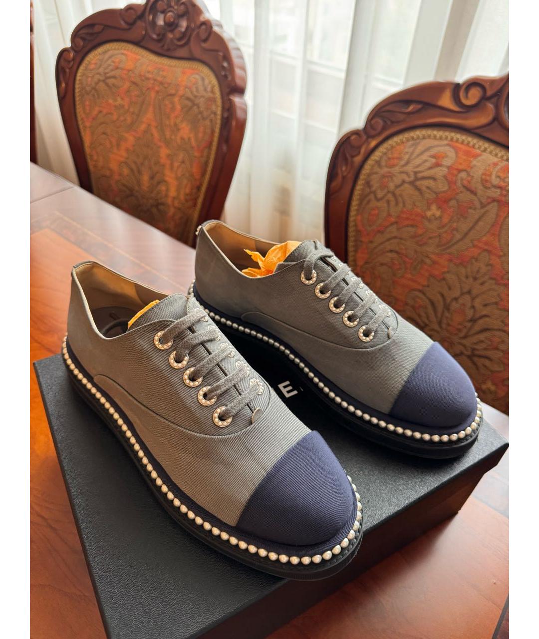 CHANEL Мульти текстильные брогги и оксфорды, фото 2