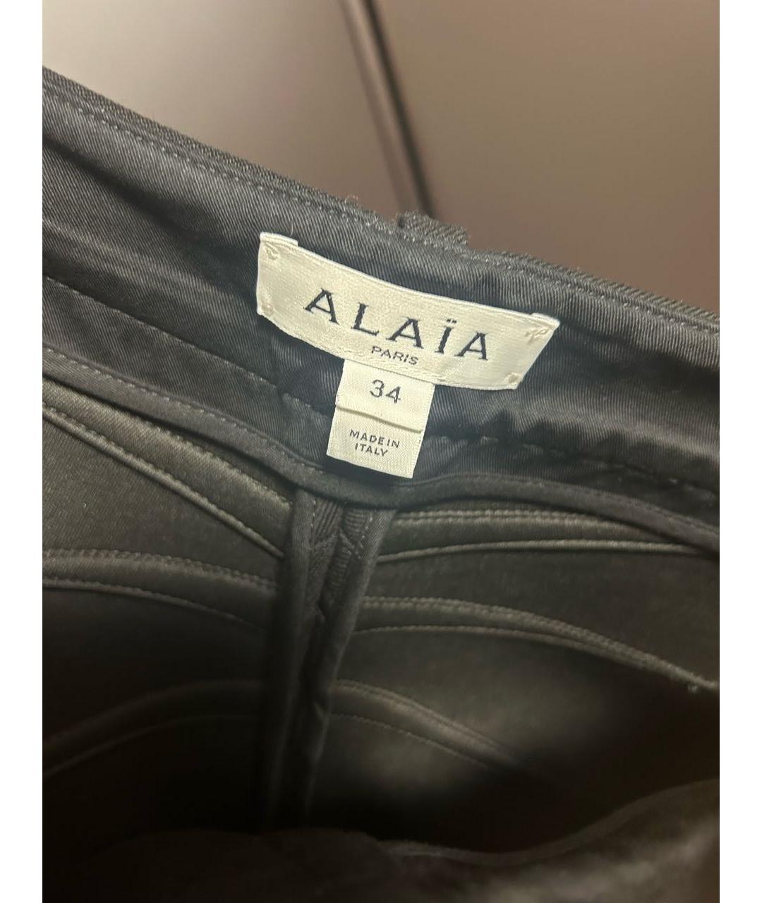 ALAIA Черные шерстяные брюки широкие, фото 2