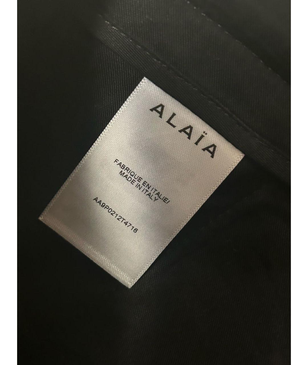 ALAIA Черные шерстяные брюки широкие, фото 4