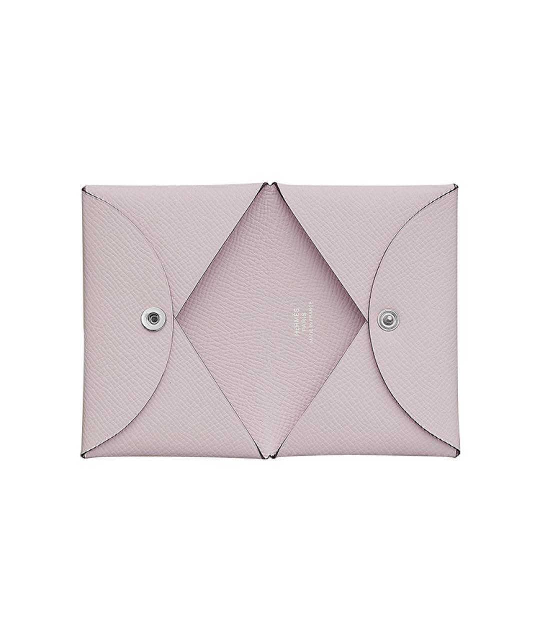 HERMES Розовый кожаный кардхолдер, фото 2