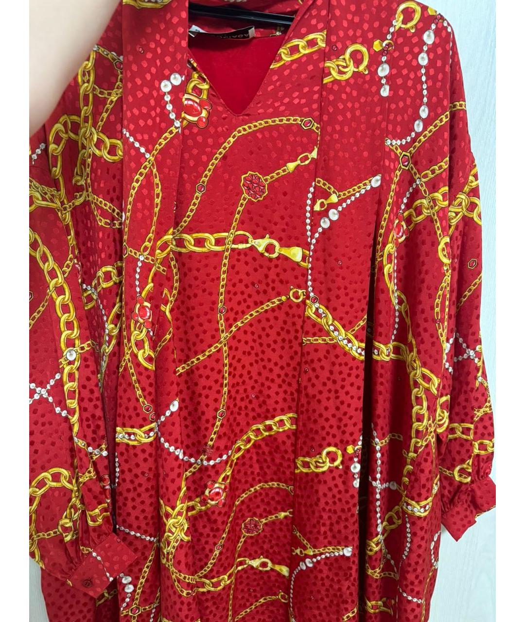 BALENCIAGA Красное шелковое повседневное платье, фото 2