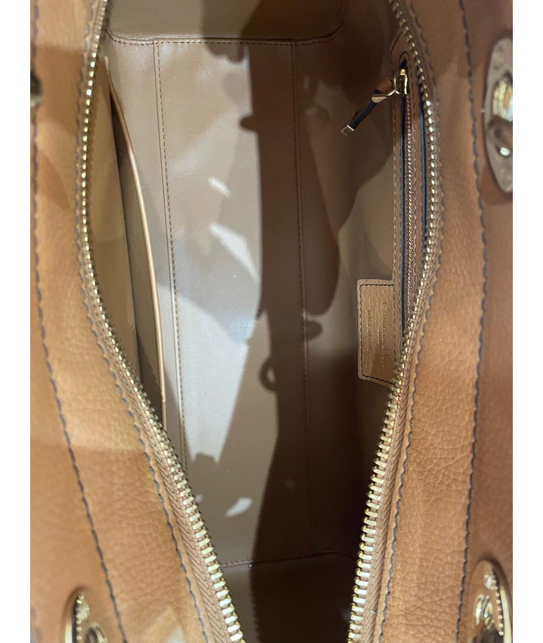 CHRISTIAN DIOR Коричневая кожаная сумка через плечо, фото 4