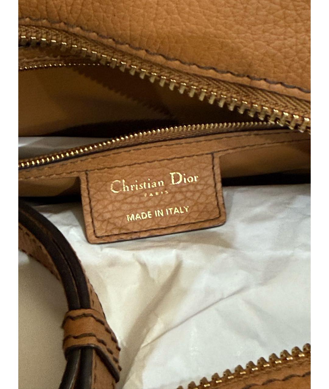 CHRISTIAN DIOR Коричневая кожаная сумка через плечо, фото 7