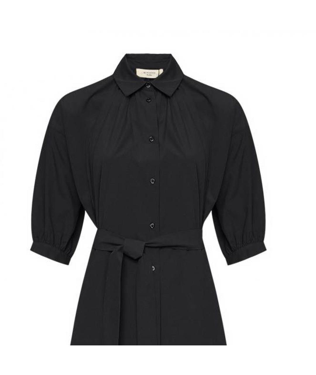 WEEKEND MAX MARA Черное хлопковое повседневное платье, фото 4