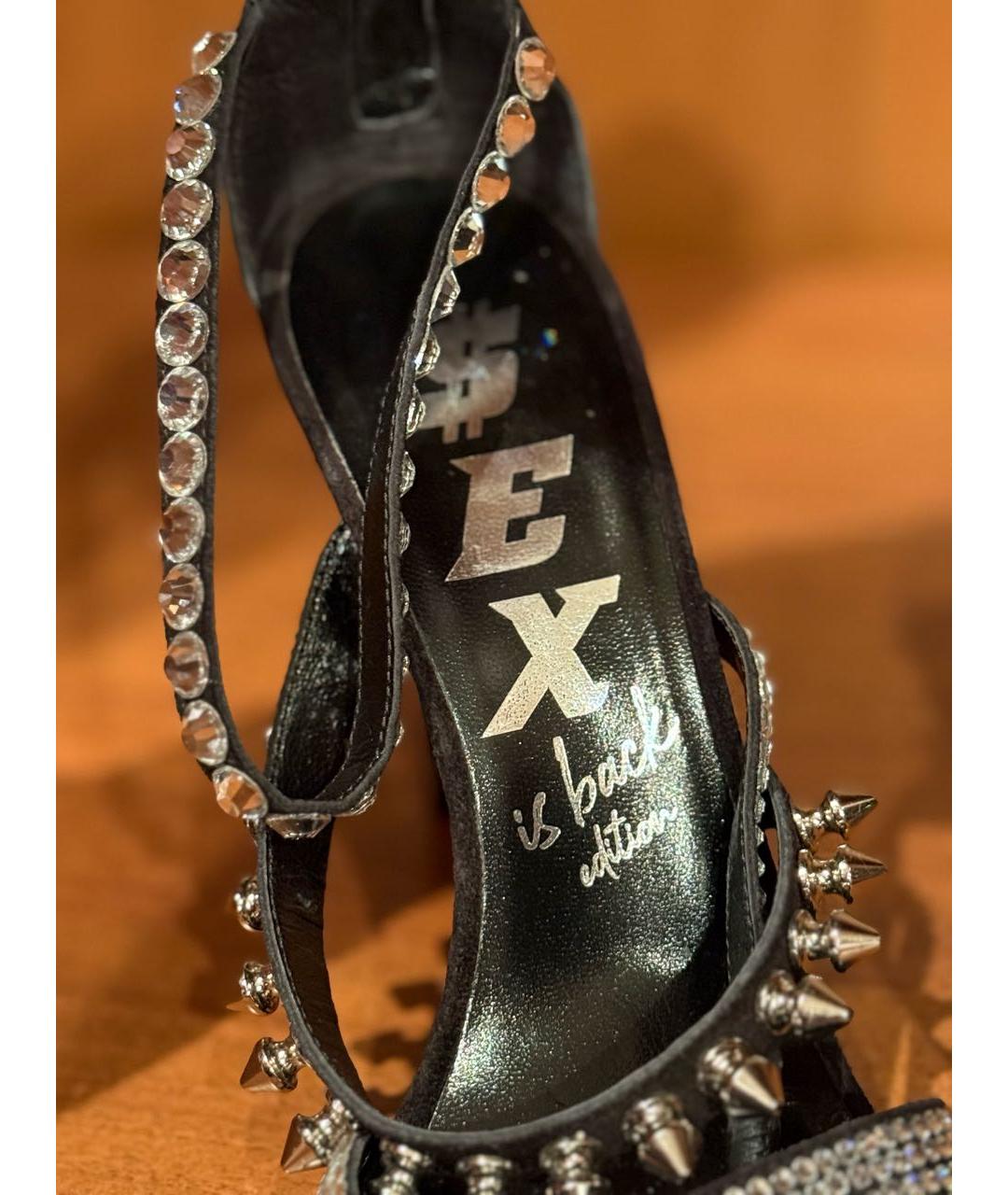 PHILIPP PLEIN Черные замшевые босоножки, фото 3