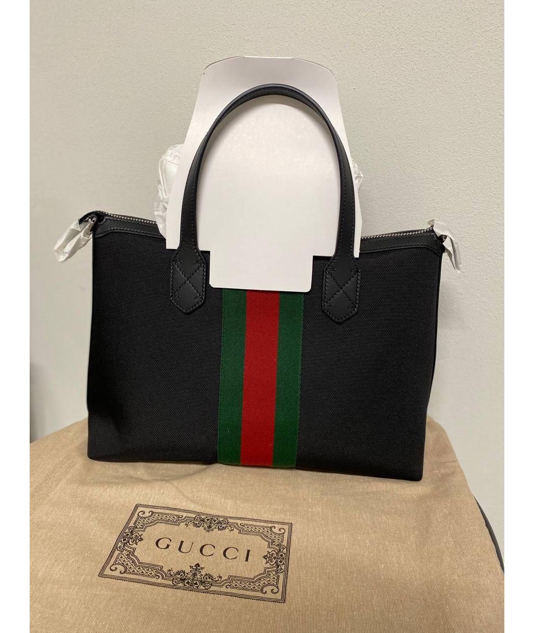 GUCCI Черная кожаная сумка с короткими ручками, фото 3