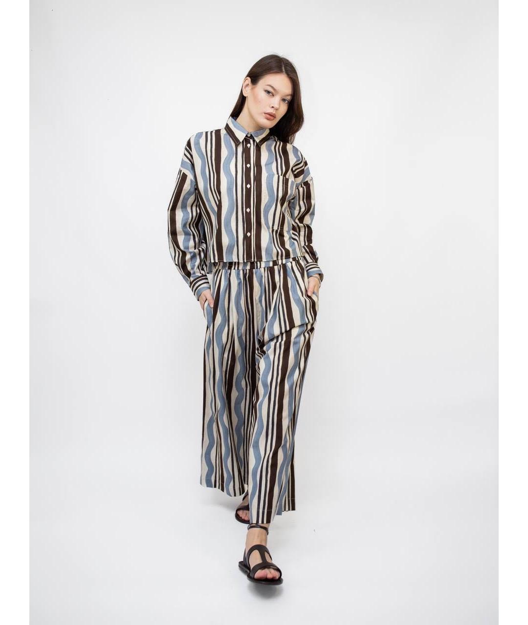 WEEKEND MAX MARA Мульти хлопковые брюки широкие, фото 6