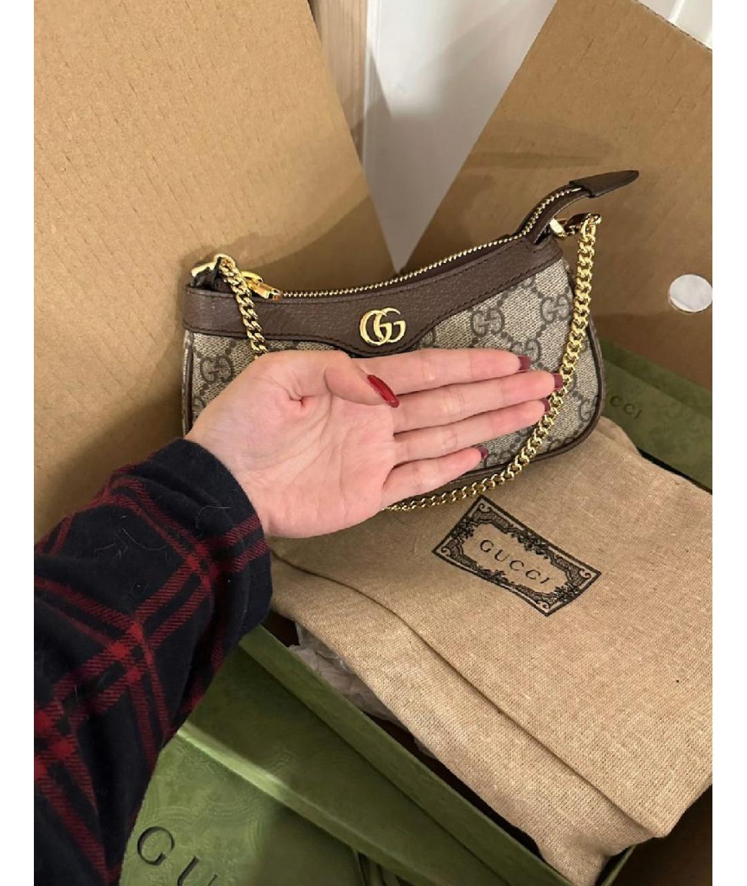 GUCCI Коричневая сумка с короткими ручками, фото 6