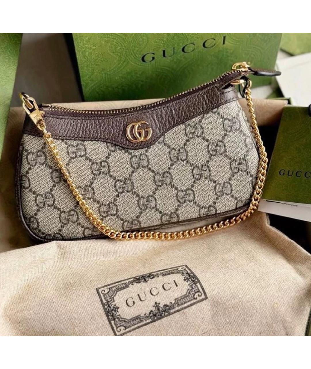 GUCCI Коричневая сумка с короткими ручками, фото 5