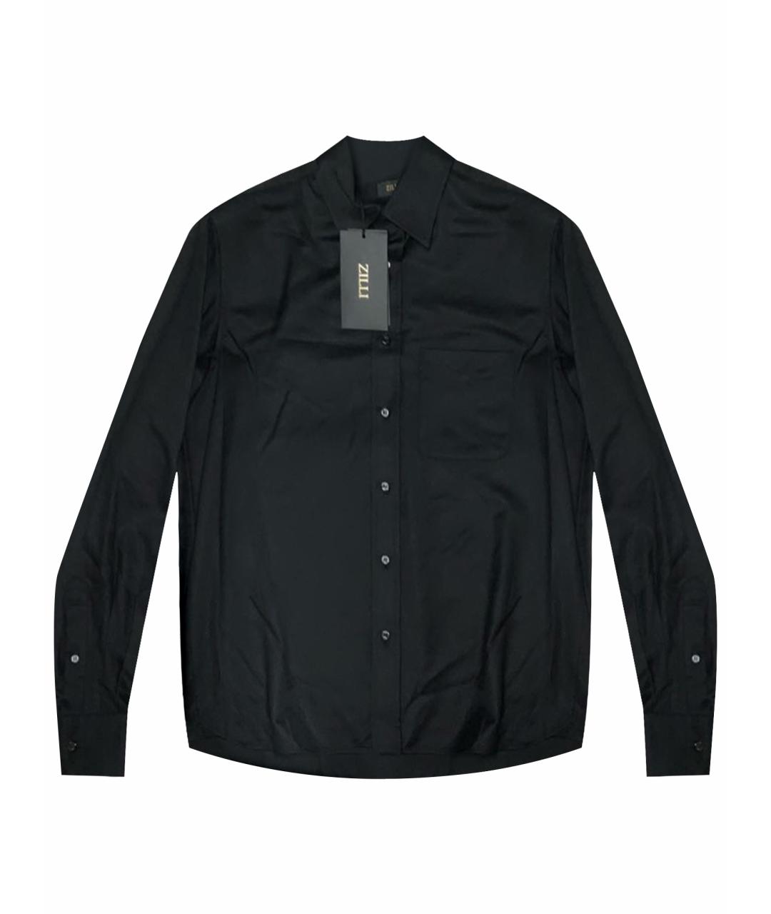 ZILLI Черная шерстяная классическая рубашка, фото 1