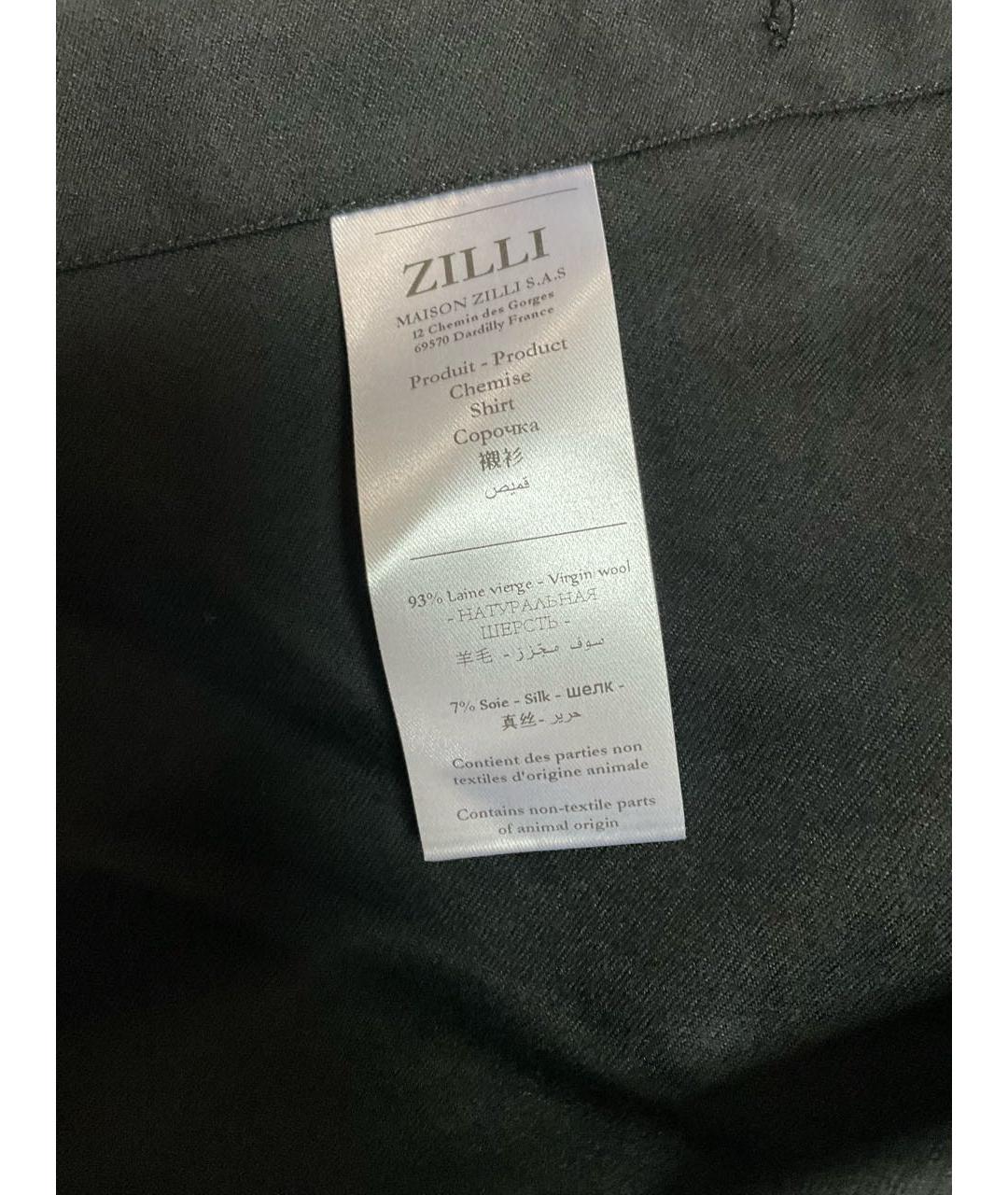 ZILLI Черная шерстяная классическая рубашка, фото 4