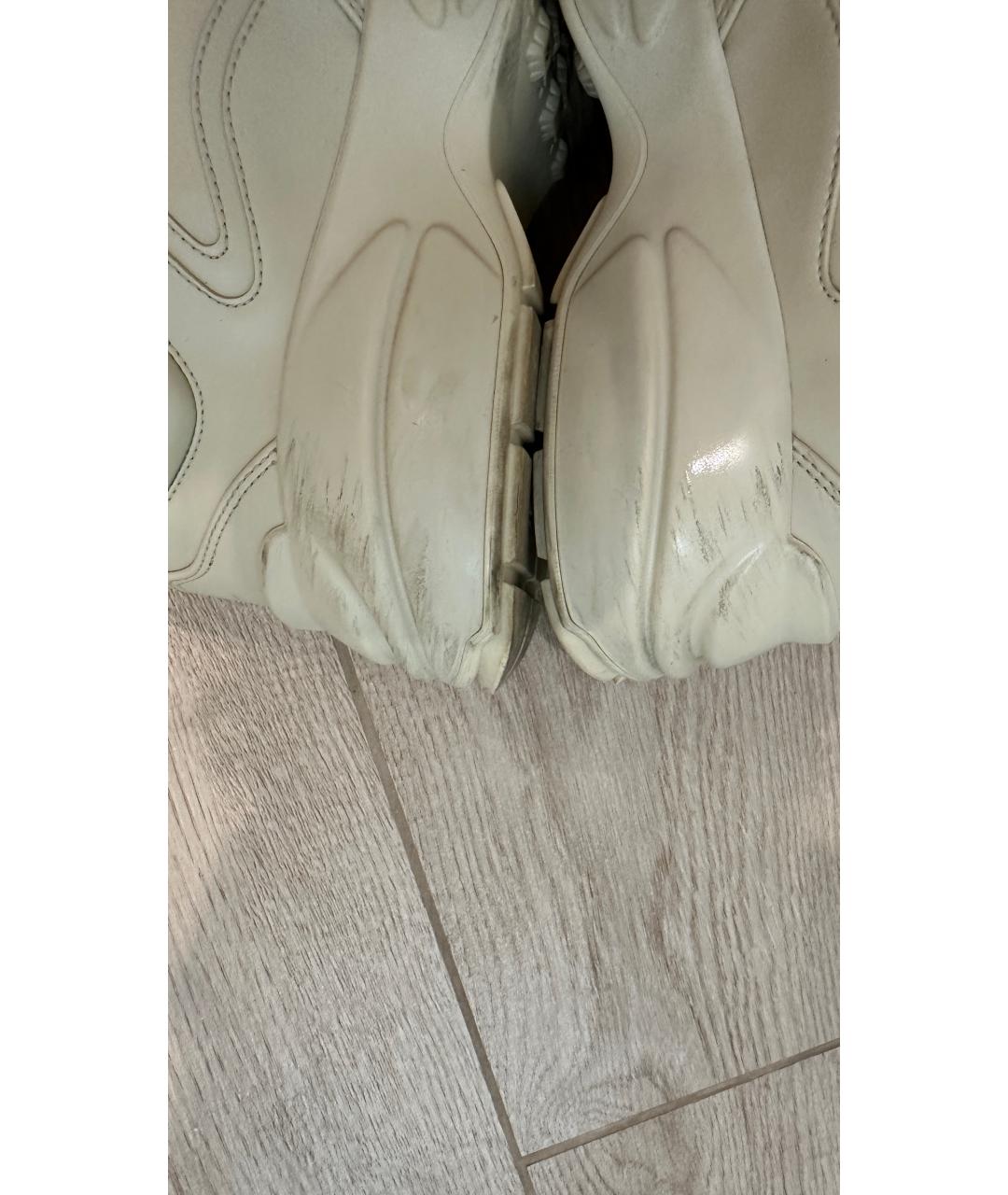 GUCCI Бежевые кожаные кроссовки, фото 6