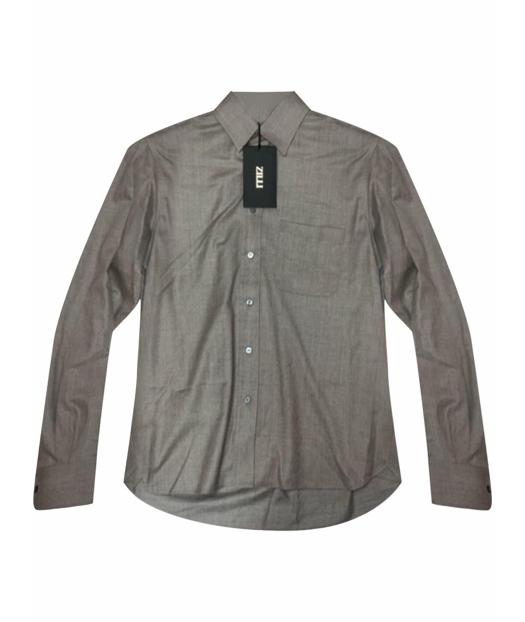 ZILLI Бежевая шерстяная классическая рубашка, фото 1