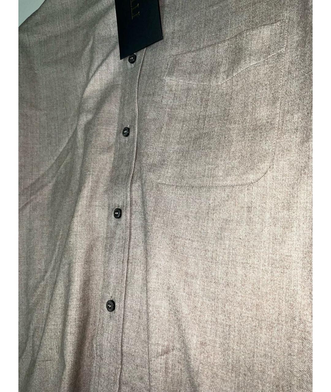 ZILLI Бежевая шерстяная классическая рубашка, фото 3