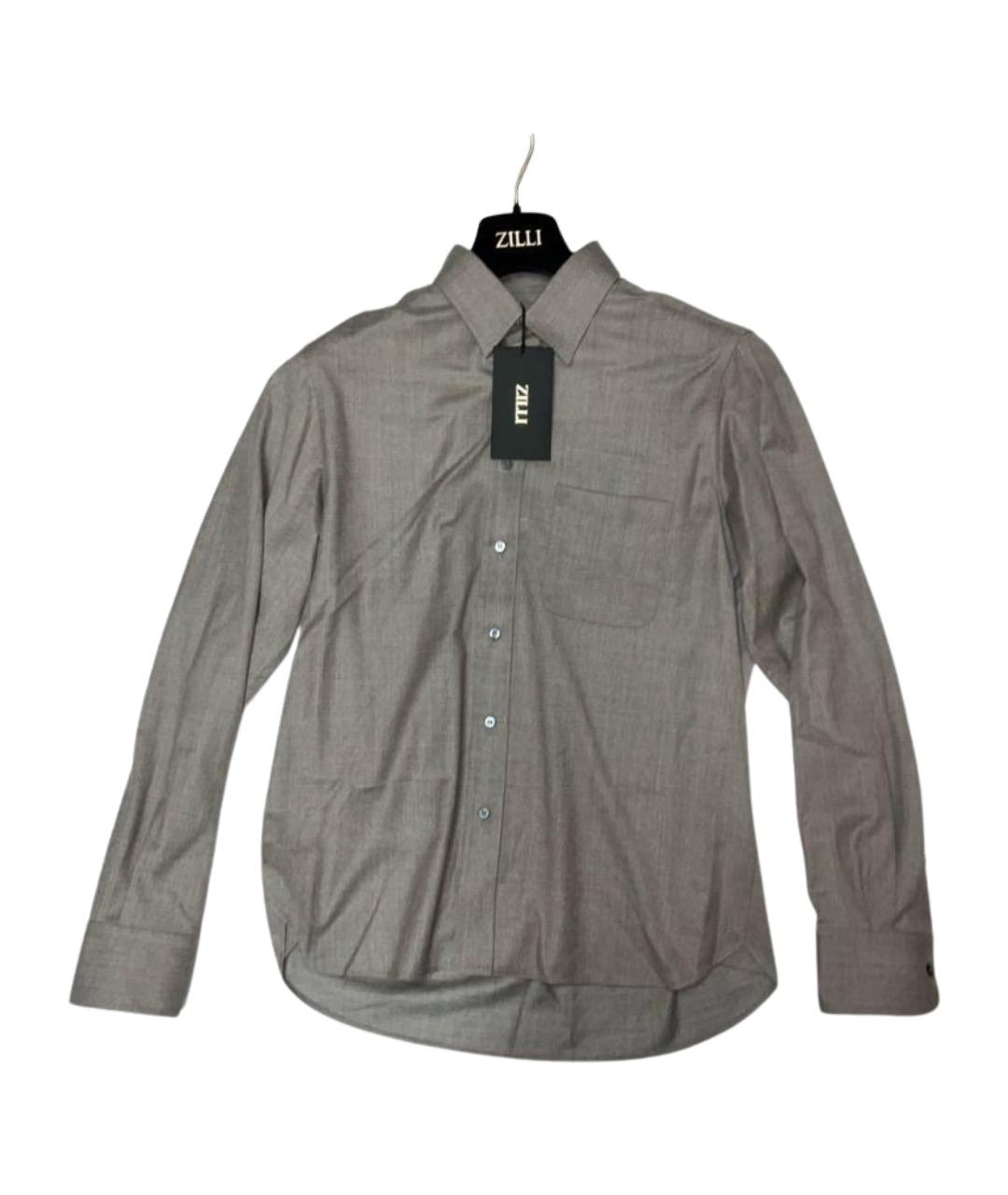 ZILLI Бежевая шерстяная классическая рубашка, фото 7
