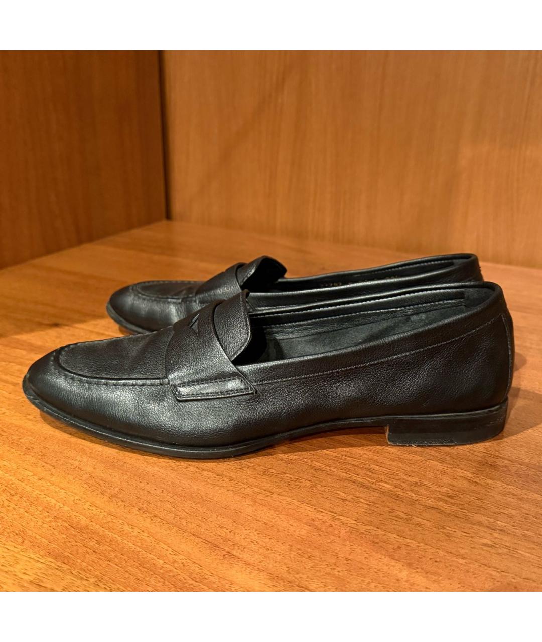SANTONI Черные кожаные лоферы, фото 6
