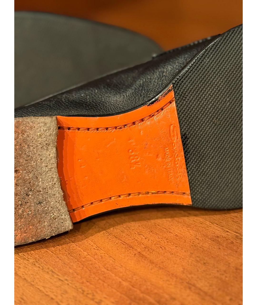 SANTONI Черные кожаные лоферы, фото 8