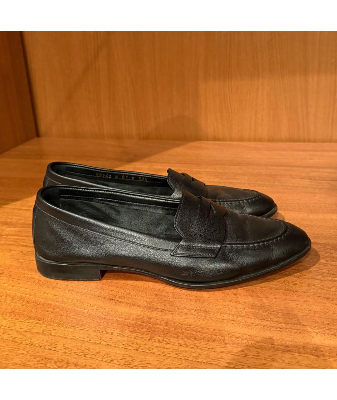 SANTONI Черные кожаные лоферы, фото 9
