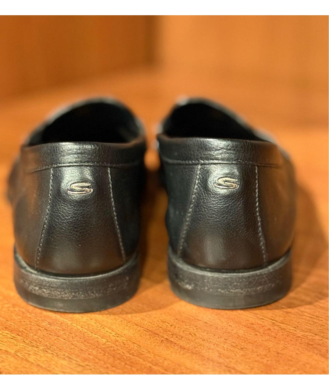 SANTONI Черные кожаные лоферы, фото 4
