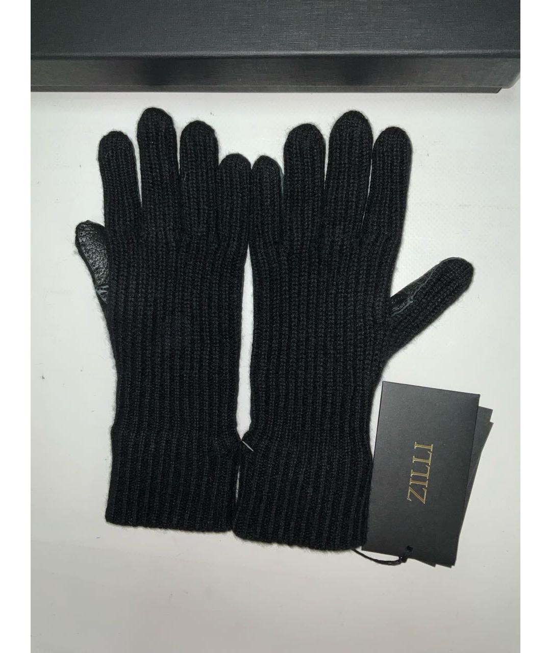 ZILLI Черные кашемировые перчатки, фото 2