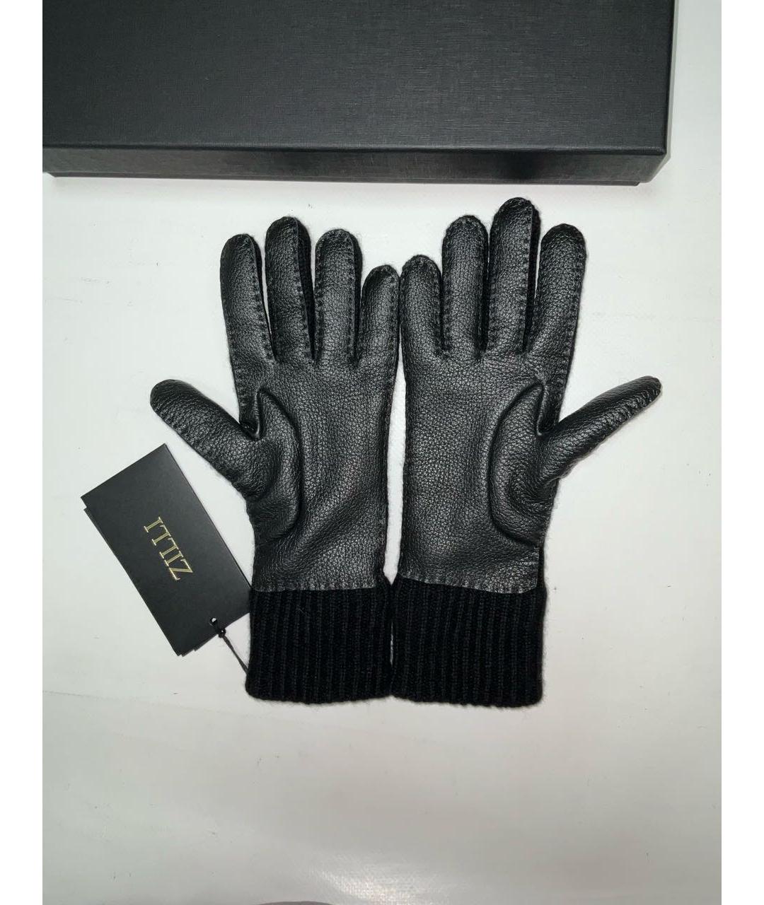 ZILLI Черные кашемировые перчатки, фото 4