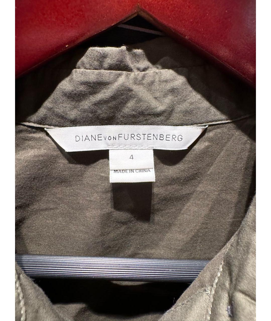 DIANE VON FURSTENBERG Хаки хлопковое повседневное платье, фото 2