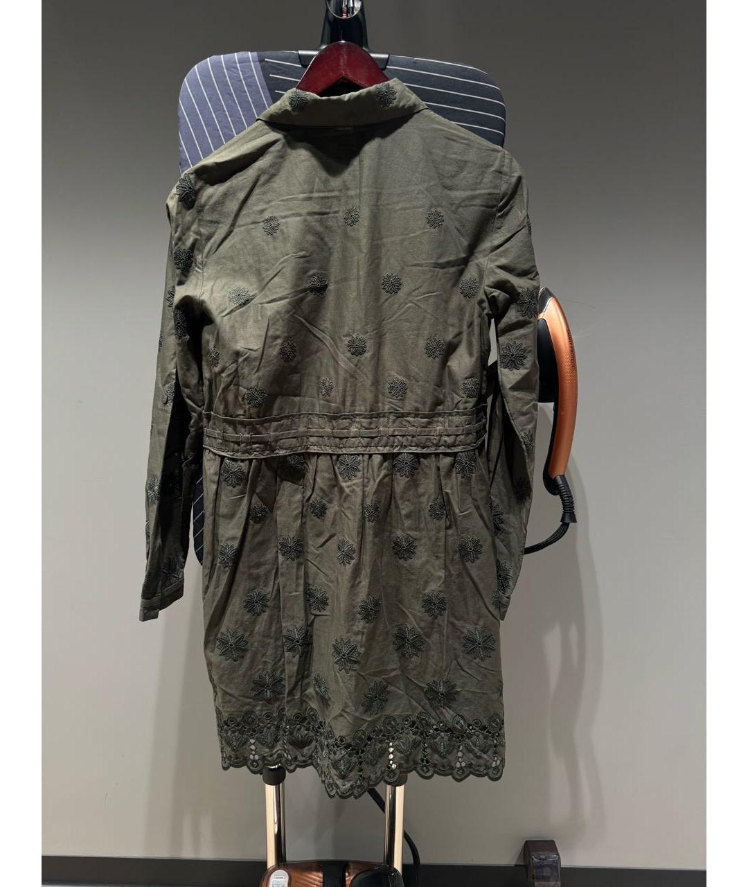 DIANE VON FURSTENBERG Хаки хлопковое повседневное платье, фото 3