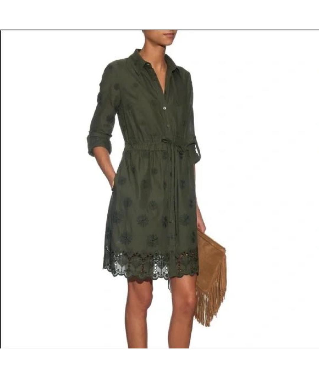 DIANE VON FURSTENBERG Хаки хлопковое повседневное платье, фото 4